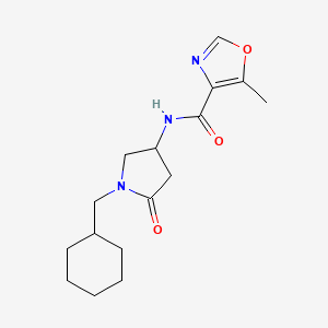 molecular formula C16H23N3O3 B6094851 N-[1-(cyclohexylmethyl)-5-oxo-3-pyrrolidinyl]-5-methyl-1,3-oxazole-4-carboxamide 