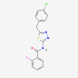 molecular formula C16H11ClIN3OS B6094900 N-{5-[(4-CHLOROPHENYL)METHYL]-1,3,4-THIADIAZOL-2-YL}-2-IODOBENZAMIDE 