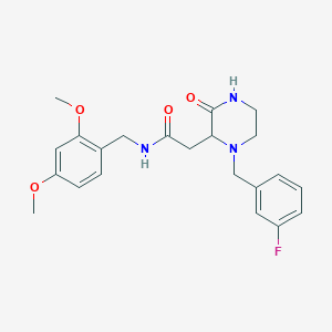 molecular formula C22H26FN3O4 B6095044 N-(2,4-dimethoxybenzyl)-2-[1-(3-fluorobenzyl)-3-oxo-2-piperazinyl]acetamide 