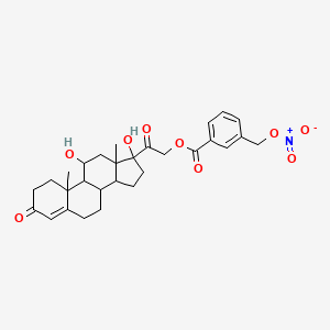 B609505 [2-[(8S,9S,10R,11S,13S,14S,17R)-11,17-dihydroxy-10,13-dimethyl-3-oxo-2,6,7,8,9,11,12,14,15,16-decahydro-1H-cyclopenta[a]phenanthren-17-yl]-2-oxoethyl] 3-(nitrooxymethyl)benzoate CAS No. 571186-50-0