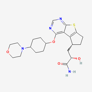 (2S)-2-hydroxy-3-[(3R)-12-(4-morpholin-4-ylcyclohexyl)oxy-7-thia-9,11-diazatricyclo[6.4.0.02,6]dodeca-1(12),2(6),8,10-tetraen-3-yl]propanamide