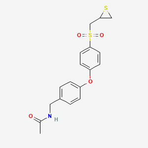 N-[[4-[4-(thiiran-2-ylmethylsulfonyl)phenoxy]phenyl]methyl]acetamide