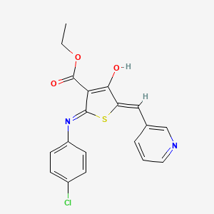 molecular formula C19H15ClN2O3S B6095146 ethyl (5Z)-2-[(4-chlorophenyl)amino]-4-oxo-5-(pyridin-3-ylmethylidene)-4,5-dihydrothiophene-3-carboxylate 