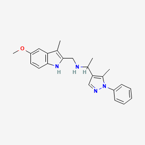 molecular formula C23H26N4O B6095157 N-[(5-methoxy-3-methyl-1H-indol-2-yl)methyl]-1-(5-methyl-1-phenyl-1H-pyrazol-4-yl)ethanamine 