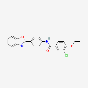 molecular formula C22H17ClN2O3 B6095217 N-[4-(1,3-benzoxazol-2-yl)phenyl]-3-chloro-4-ethoxybenzamide 