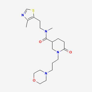 molecular formula C20H32N4O3S B6095246 N-methyl-N-[2-(4-methyl-1,3-thiazol-5-yl)ethyl]-1-[3-(4-morpholinyl)propyl]-6-oxo-3-piperidinecarboxamide 