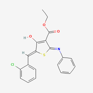 molecular formula C20H16ClNO3S B6095287 ethyl (5Z)-5-(2-chlorobenzylidene)-4-oxo-2-(phenylamino)-4,5-dihydrothiophene-3-carboxylate 