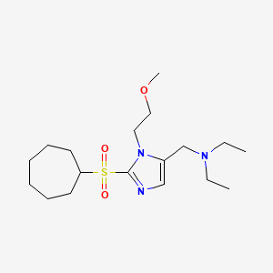 molecular formula C18H33N3O3S B6095322 N-[[2-cycloheptylsulfonyl-3-(2-methoxyethyl)imidazol-4-yl]methyl]-N-ethylethanamine 
