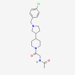 molecular formula C20H28ClN3O2 B6095336 N-(2-{4-[1-(4-chlorobenzyl)-3-pyrrolidinyl]-1-piperidinyl}-2-oxoethyl)acetamide 