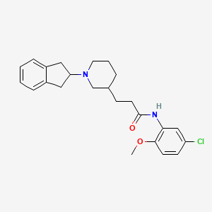 molecular formula C24H29ClN2O2 B6095359 N-(5-chloro-2-methoxyphenyl)-3-[1-(2,3-dihydro-1H-inden-2-yl)-3-piperidinyl]propanamide 