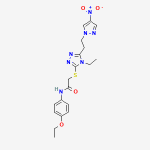 molecular formula C19H23N7O4S B6095383 N-(4-ethoxyphenyl)-2-({4-ethyl-5-[2-(4-nitro-1H-pyrazol-1-yl)ethyl]-4H-1,2,4-triazol-3-yl}sulfanyl)acetamide 