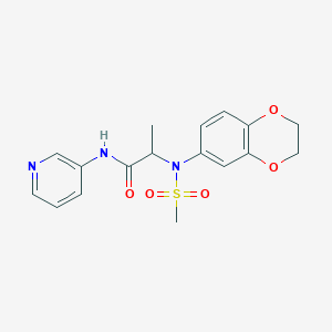 molecular formula C17H19N3O5S B6095387 N~2~-(2,3-dihydro-1,4-benzodioxin-6-yl)-N~2~-(methylsulfonyl)-N~1~-3-pyridinylalaninamide 