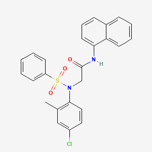 molecular formula C25H21ClN2O3S B6095404 N~2~-(4-chloro-2-methylphenyl)-N-naphthalen-1-yl-N~2~-(phenylsulfonyl)glycinamide CAS No. 6189-44-2