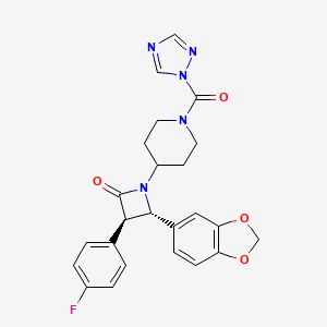 (3R,4S)-rel-4-(1,3-Benzodioxol-5-yl)-3-(4-fluorophenyl)-1-[1-(1H)-1,2,4-triazol-1-carbonyl)-4-piperidinyl]-2-azetidinone