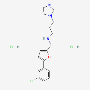 molecular formula C17H20Cl3N3O B6095457 N-{[5-(3-chlorophenyl)-2-furyl]methyl}-3-(1H-imidazol-1-yl)propan-1-amine dihydrochloride 