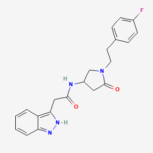 molecular formula C21H21FN4O2 B6095458 N-[1-[2-(4-fluorophenyl)ethyl]-5-oxopyrrolidin-3-yl]-2-(2H-indazol-3-yl)acetamide 
