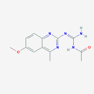 molecular formula C13H15N5O2 B6095516 N-[(E)-Amino[(6-methoxy-4-methylquinazolin-2-YL)amino]methylidene]acetamide 