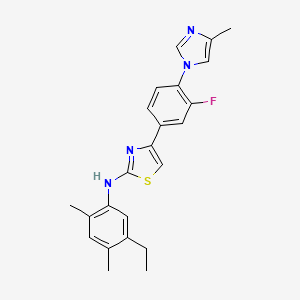 2-Thiazolamine, N-(5-ethyl-2,4-dimethylphenyl)-4-(3-fluoro-4-(4-methyl-1H-imidazol-1-yl)phenyl)-