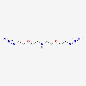 molecular formula C8H17N7O2 B609554 NH-bis(PEG1-azide) 
