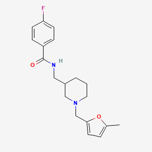 molecular formula C19H23FN2O2 B6095545 4-fluoro-N-({1-[(5-methyl-2-furyl)methyl]-3-piperidinyl}methyl)benzamide 
