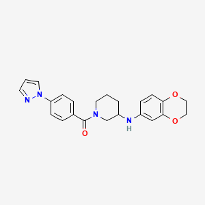 molecular formula C23H24N4O3 B6095612 N-(2,3-dihydro-1,4-benzodioxin-6-yl)-1-[4-(1H-pyrazol-1-yl)benzoyl]-3-piperidinamine 
