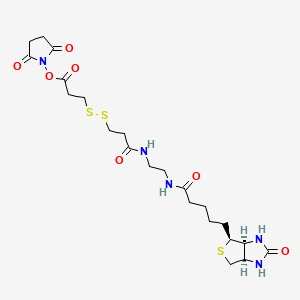 molecular formula C22H33N5O7S3 B609567 Biotin-bis-amido-SS-NHS CAS No. 142439-92-7