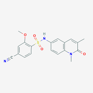 4-cyano-N-(1,3-dimethyl-2-oxoquinolin-6-yl)-2-methoxybenzenesulfonamide