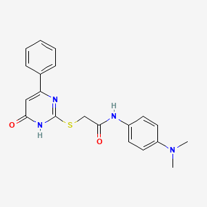 molecular formula C20H20N4O2S B6095718 N-[4-(dimethylamino)phenyl]-2-[(6-oxo-4-phenyl-1H-pyrimidin-2-yl)sulfanyl]acetamide 