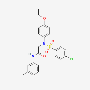 molecular formula C24H25ClN2O4S B6095756 N~2~-[(4-chlorophenyl)sulfonyl]-N~1~-(3,4-dimethylphenyl)-N~2~-(4-ethoxyphenyl)glycinamide 