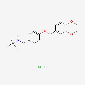 molecular formula C20H26ClNO3 B6095800 N-[[4-(2,3-dihydro-1,4-benzodioxin-6-ylmethoxy)phenyl]methyl]-2-methylpropan-2-amine;hydrochloride 