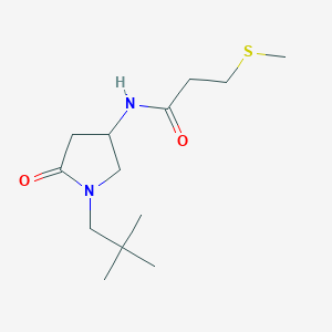 molecular formula C13H24N2O2S B6095807 N-[1-(2,2-dimethylpropyl)-5-oxo-3-pyrrolidinyl]-3-(methylthio)propanamide 