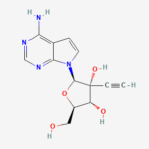 molecular formula C13H14N4O4 B609585 (2R,3R,4R,5R)-2-(4-Amino-pyrrolo[2,3-D]pyrimidin-7-YL)-3-ethynyl-5-hydroxymethyl-tetrahydrofuran-3,4-diol CAS No. 1044589-82-3