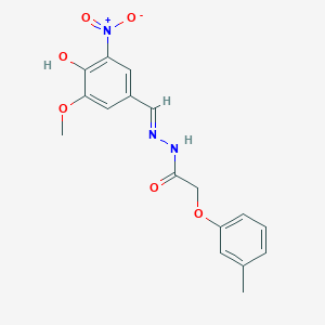 molecular formula C17H17N3O6 B6096013 N'-[(E)-(4-hydroxy-3-methoxy-5-nitrophenyl)methylidene]-2-(3-methylphenoxy)acetohydrazide 
