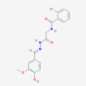 molecular formula C17H16BrN3O4 B6096027 2-bromo-N-{2-[2-(4-hydroxy-3-methoxybenzylidene)hydrazino]-2-oxoethyl}benzamide 
