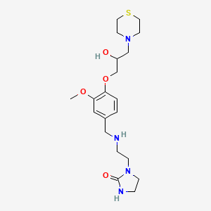 molecular formula C20H32N4O4S B6096069 1-[2-[[4-(2-hydroxy-3-thiomorpholin-4-ylpropoxy)-3-methoxyphenyl]methylamino]ethyl]imidazolidin-2-one 