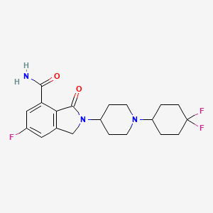 molecular formula C20H24F3N3O2 B609609 2-[1-(4,4-Difluorocyclohexyl)-piperidin-4-yl]-6-fluoro-3-oxo-2,3-dihydro-1H-isoindole-4-carboxamide CAS No. 1262417-51-5