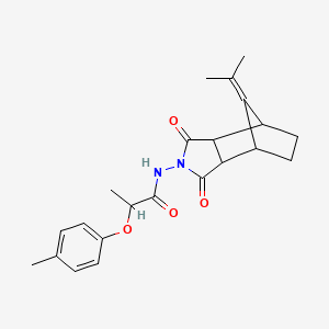 molecular formula C22H26N2O4 B6096125 N-[1,3-dioxo-8-(propan-2-ylidene)octahydro-2H-4,7-methanoisoindol-2-yl]-2-(4-methylphenoxy)propanamide 