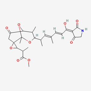 molecular formula C26H33NO9 B609619 methyl 2-[3-[(3E,5E,7Z)-7-(2,4-dioxopyrrolidin-3-ylidene)-7-hydroxy-4-methylhepta-3,5-dien-2-yl]-1,4-dimethyl-6-oxospiro[2,9-dioxabicyclo[3.3.1]nonane-8,3'-oxirane]-2'-yl]propanoate CAS No. 63748-09-4