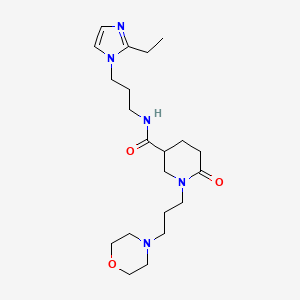 molecular formula C21H35N5O3 B6096248 N-[3-(2-ethyl-1H-imidazol-1-yl)propyl]-1-[3-(4-morpholinyl)propyl]-6-oxo-3-piperidinecarboxamide 