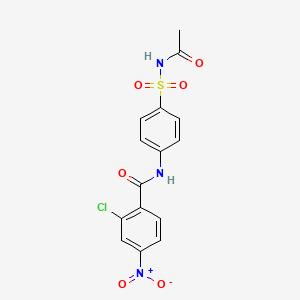molecular formula C15H12ClN3O6S B6096277 N-{4-[(acetylamino)sulfonyl]phenyl}-2-chloro-4-nitrobenzamide 