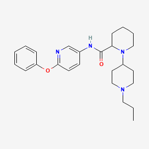 molecular formula C25H34N4O2 B6096284 N-(6-phenoxy-3-pyridinyl)-1'-propyl-1,4'-bipiperidine-2-carboxamide 
