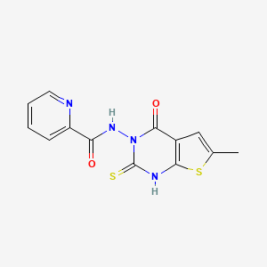 molecular formula C13H10N4O2S2 B6096315 N-(2-mercapto-6-methyl-4-oxothieno[2,3-d]pyrimidin-3(4H)-yl)-2-pyridinecarboxamide 