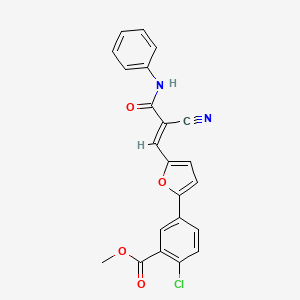 molecular formula C22H15ClN2O4 B6096393 methyl 5-[5-[(E)-3-anilino-2-cyano-3-oxoprop-1-enyl]furan-2-yl]-2-chlorobenzoate 