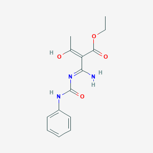 molecular formula C14H17N3O4 B6096435 Ethyl (2E)-2-{amino[(phenylcarbamoyl)amino]methylidene}-3-oxobutanoate 
