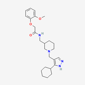 molecular formula C25H36N4O3 B6096453 N-({1-[(3-cyclohexyl-1H-pyrazol-4-yl)methyl]-3-piperidinyl}methyl)-2-(2-methoxyphenoxy)acetamide 