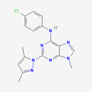 N-(4-chlorophenyl)-2-(3,5-dimethyl-1H-pyrazol-1-yl)-9-methyl-9H-purin-6-amine
