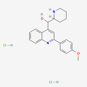 molecular formula C22H26Cl2N2O2 B609657 (2-(4-Methoxyphenyl)quinolin-4-yl)(piperidin-2-yl)methanol dihydrochloride CAS No. 858474-14-3