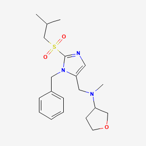 molecular formula C20H29N3O3S B6096591 N-[[3-benzyl-2-(2-methylpropylsulfonyl)imidazol-4-yl]methyl]-N-methyloxolan-3-amine 