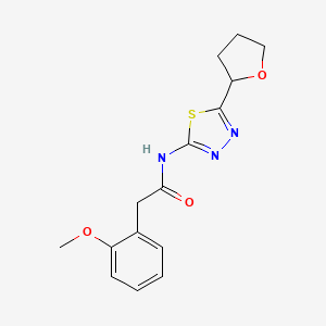 molecular formula C15H17N3O3S B6096598 2-(2-methoxyphenyl)-N-[(2Z)-5-(tetrahydrofuran-2-yl)-1,3,4-thiadiazol-2(3H)-ylidene]acetamide 