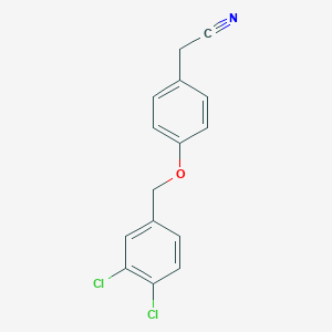 molecular formula C15H11Cl2NO B060966 2-{4-[(3,4-Dichlorobenzyl)oxy]phenyl}acetonitrile CAS No. 175135-34-9